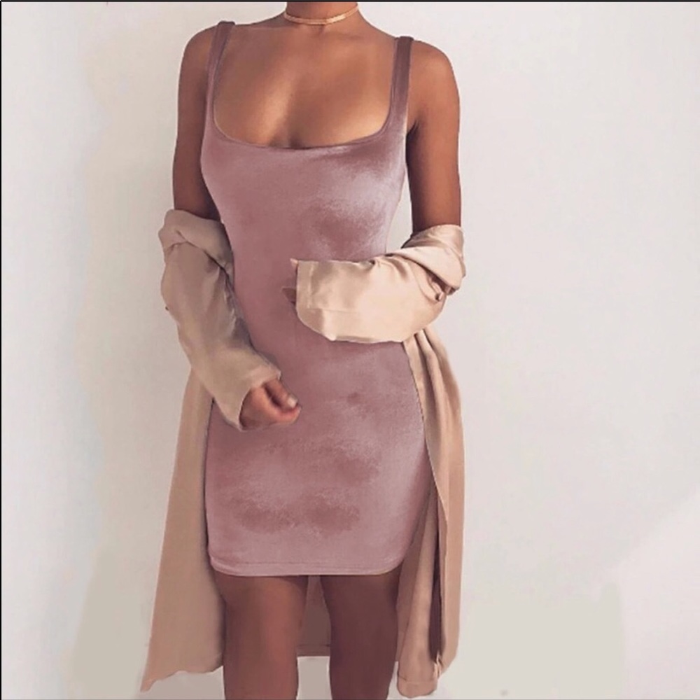Velvet pink dress